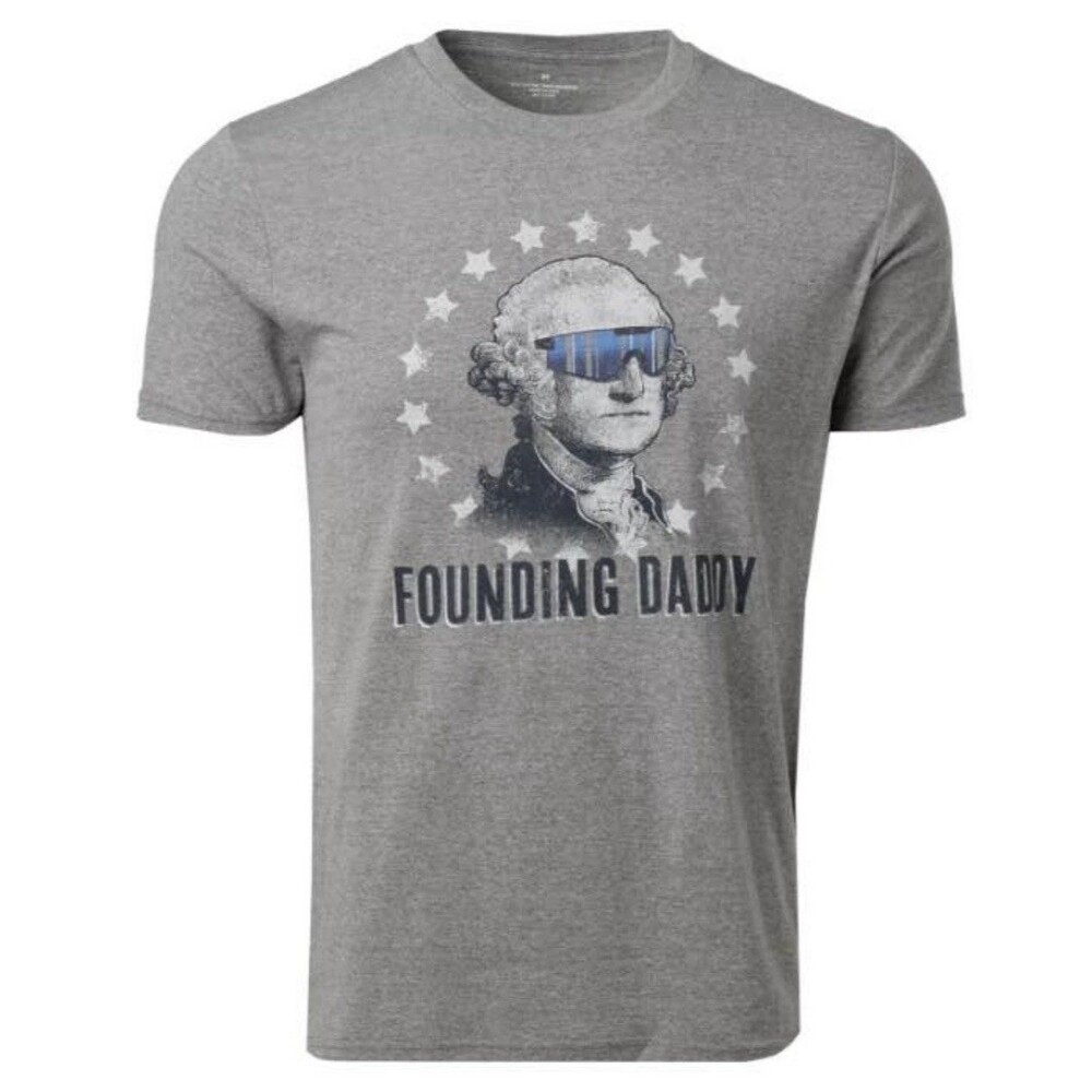 USA 250th T-Shirt Mens Med Founding Daddy Fathers Day 60% Cotton Blend